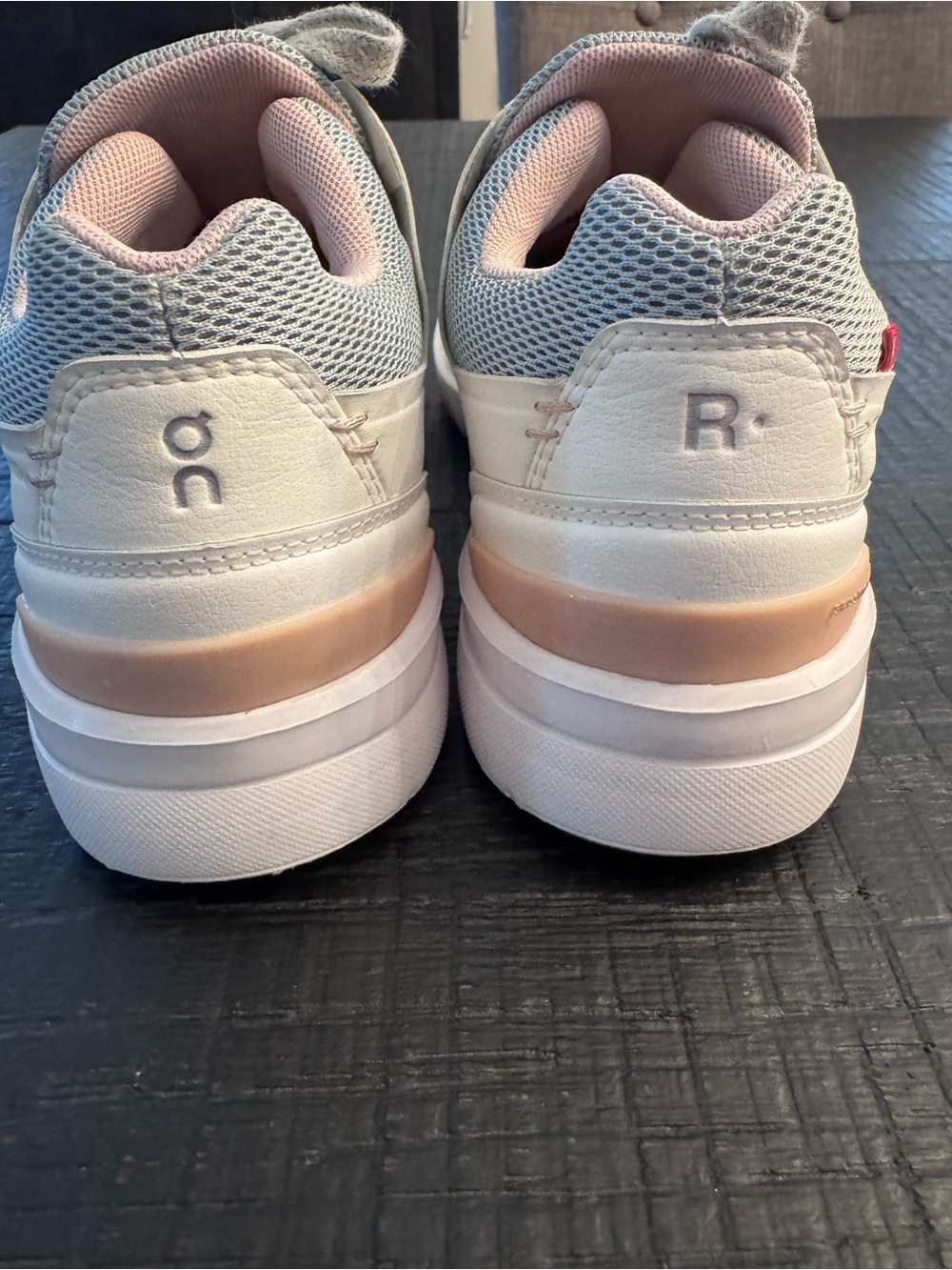 On Running Women’s Low-Top Sneakers in White and Soft Pink